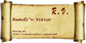 Radván Viktor névjegykártya
